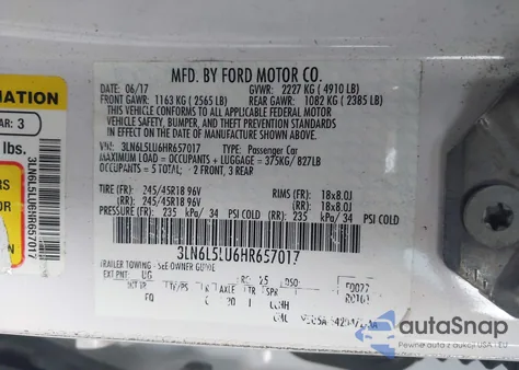 2017 Lincoln Mkz Hybrid Select from USA, damaged, VIN 3LN6L5LU6HR657017